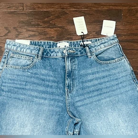 Forever 21 Women’s Baggy Wide-Leg Distressed Blue Jeans Blue Size 30 - Picture 4 of 7